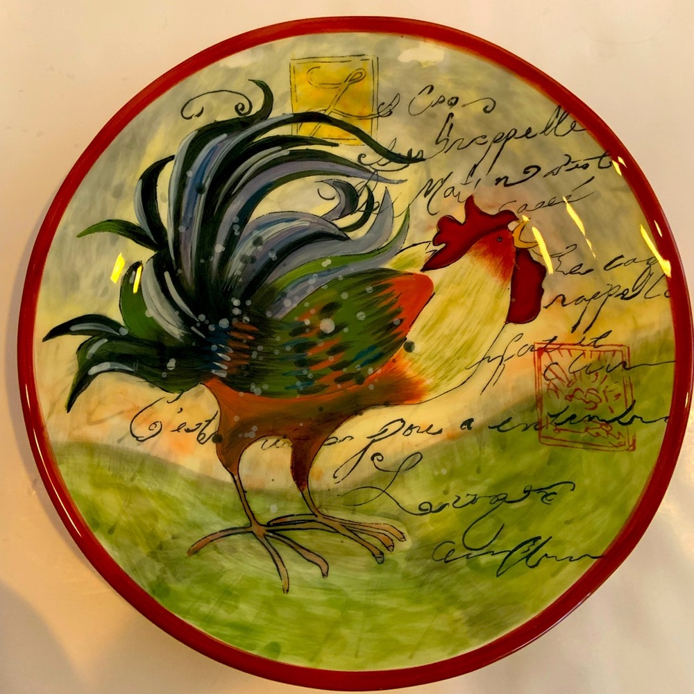 Certified International Rooster Serving Plate/Platter Ceramic Art 11.5”